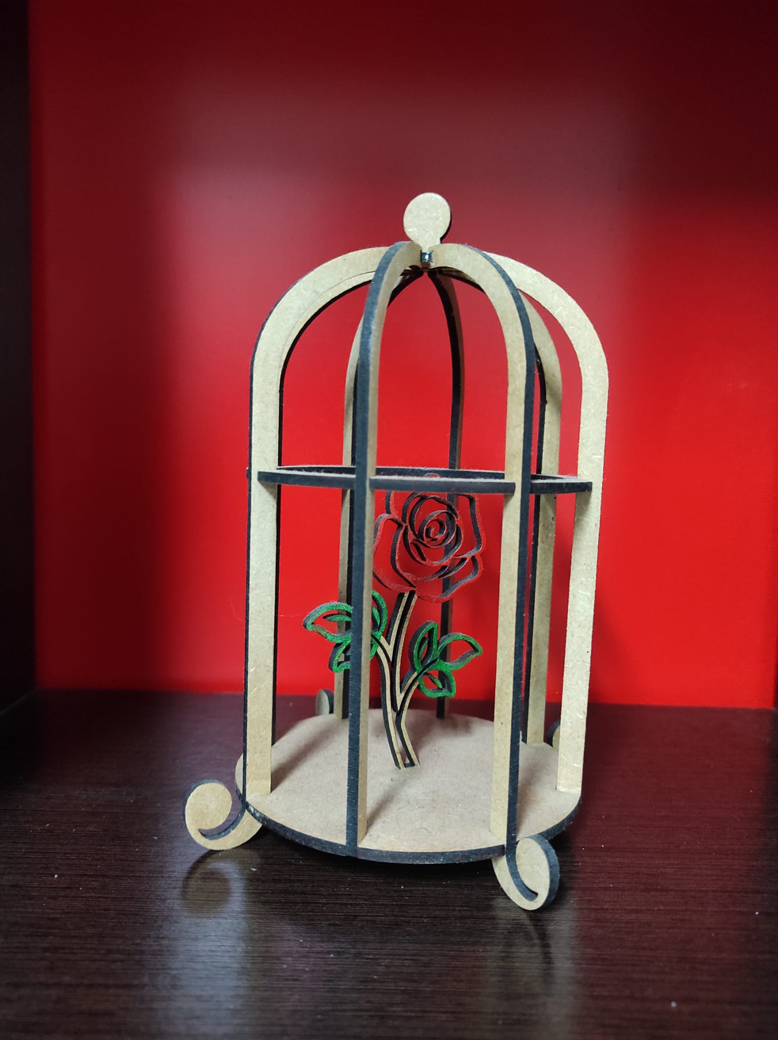 Rose Käfig Valentinstag Dekoration Ehefrau Zuhause Haus 3D print model - Mito3D