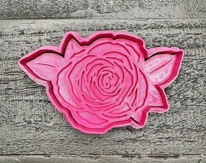 rose cookie cutter stamp  3d print model - Mito3D