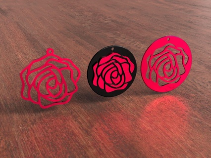 rosa brincos 3d pingente legal diariamente brinco fusão 360 rosas moda 3d print model - Mito3D