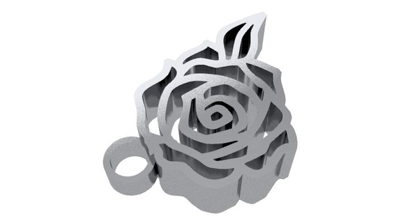Rose Ohrringe Anhänger 2d Dekor Kunst Schlüsselbund Emblem Logo Zubehörteil Schmuck Geschenk Heiliger Valentin Liebe 3d print model - Mito3D