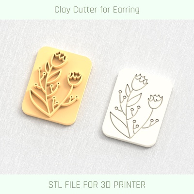 rose flower clay stamp ceramic texture stl earring polymer cutter tool jewellry mini cutters mirco stamps embossing 3d print model - Mito3D