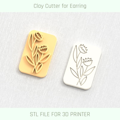 rose flower clay stamp ceramic texture stl earring polymer cutter tool jewellry mini cutters mirco stamps embossing 3d print model - Mito3D