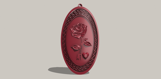 rose flower love diamond heart wall art decoration boho floral design phrame engagement gift proposal wedding valentine's day anniversary text elegant oval frame 3d hanging birthday rustic 3d print model - Mito3D