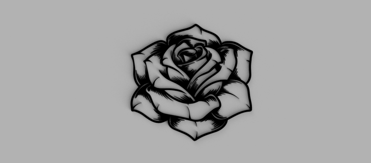 rosa fiore openwork immagine parete 3d print model - Mito3D
