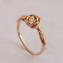 rosa flor anillo.la joyería.compromiso de la 3d print model - Mito3D
