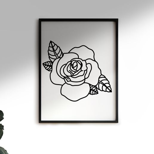 rose flower wall 3D print model - Mito3D
