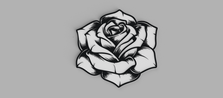 rosa fiore parete immagine 3d print model - Mito3D