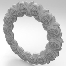 rose frame art 3d stl model cnc relief leaves 3d print model - Mito3D
