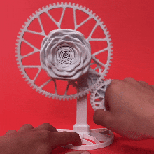 rose gear engineering mechanical art toy gift mother's day sculpture gears desk automata flower nature 3d print model - Mito3D