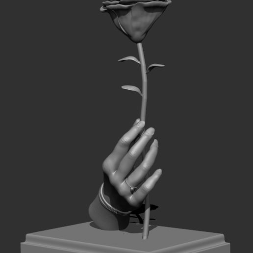 rose hand 3D print model - Mito3D