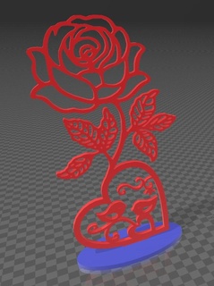 Rosa corazón estante soporte decoración hogar casa 3d print model - Mito3D