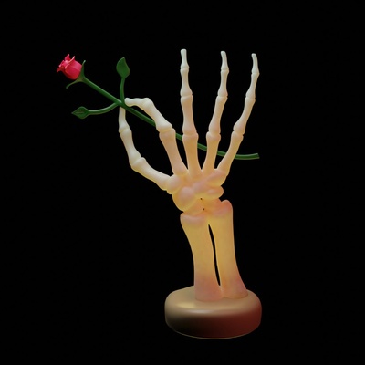 rose in hand home art piece 3d printable blender skeletal 3d print model - Mito3D