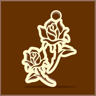 rosa chiave squillare portachiavi amanti romantico 2 Rose amore ornamento portafoglio zaino fiori borsa 3d print model - Mito3D