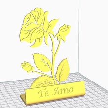rose love you - rosa art l'amore si 3d print model - Mito3D