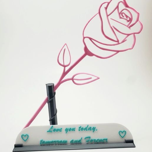 rosa amato regalo San Valentino giorno speciale 3D print model - Mito3D