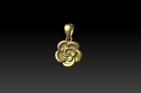 rose pendant Jewelry rose pendant  3d print model - Mito3D