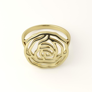 rose ring flower floral signet gold golden silver sterling white rhodium love valentine 3d print model - Mito3D