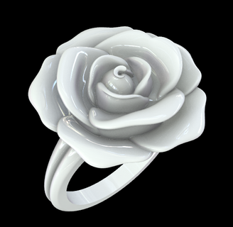 Rose bague Rose bague intemporel beauté romance l'amour passion floral symbolisme nature élégance 3d print model - Mito3D