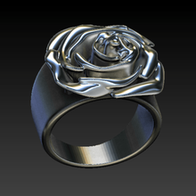 rosa sinete anel 3d print model - Mito3D