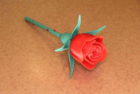 rose stem & thorns sepals hip valentine's day hell petal petals sepal thorn valentines decor 3d print model - Mito3D