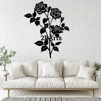 roses 2d wall art window - digital stl & svg file home floral decor 3d printing laser cutting home cults3d download nature-themed modern minimalist vintage romantic valentine's day gift anniversary birthday wedding unique 3d print model - Mito3D