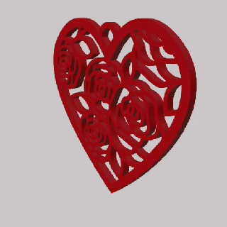 roses heart keychain - pendant earrings 3d print model - Mito3D