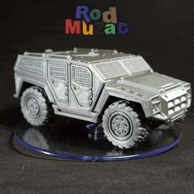 roshel senador estrada exército veículo brinquedos impressão in colocar 4x4 terreno humvee 3d print model - Mito3D