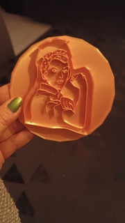 rosie riveter cookie cutter Home the female emancipation 3d model symbolism inspiring cookies feminine strength gender equality iconic culinary creations 3d print model - Mito3D