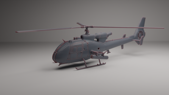 rospaziale sa341 gazzella serbatoio militare modellino in scala aereo giocattolo wargaming miniatura veicolo 3d print model - Mito3D