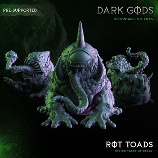 rot toads - dark gods 40k warhammer nurgle deathguard death guard chaos spawn monster 50mm evil sigmar games workshop beast 3d print model - Mito3D
