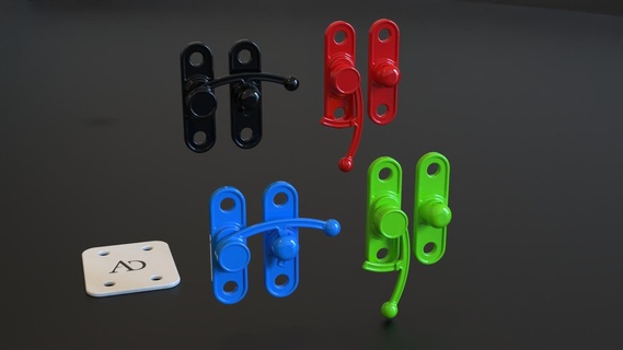 rotary lock - clasp verrou rotatif fermoir Home diy house home storage furniture tool 3d print model - Mito3D