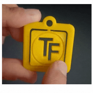 rotating key ring Jewelry keychain rings rotary chain logo tour return your brand print in place printinplace rotation 3d print model - Mito3D