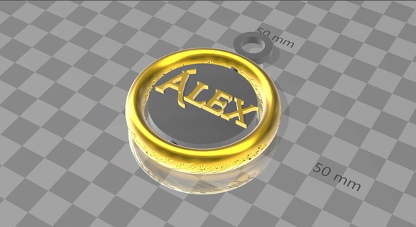 rotating keychain lord rings papa alex daddy art rotary 3d print model - Mito3D