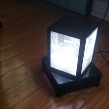 rotating lithophane cube decor 3d print model - Mito3D