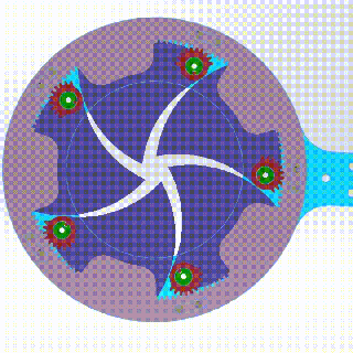 rotierend mechanisch Iris Verschluss mechanism gear Struktur Roboter Mechanismus Ausrüstung Tür Auge Laser Schnitt Membran 3d print model - Mito3D