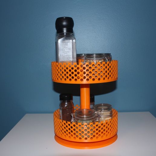 rotativo especiaria prateleira cozinha estante exibição contador armazenamento 3D print model - Mito3D