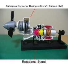 rotational stand turboprop engine cutaway tool jet engine business aircraft free turbine 3d print model - Mito3D
