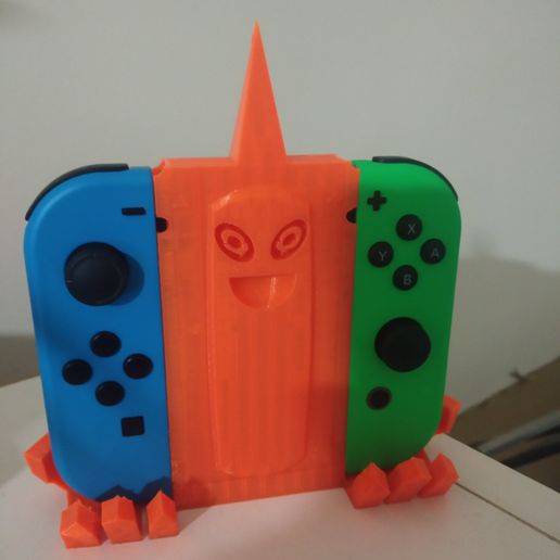 rotom joycon holder game pokemon poly nintendo electric fire ghost grass ice flying water sinnoh supportless lowpoly switch support print place 3D print model - Mito3D