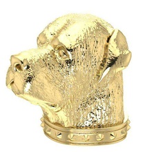 rottweiler head collar jewelry animal print nature poligonal high cad obj 3ds stl 3dm silver wild beast gold dog pendant printable 3d print model - Mito3D