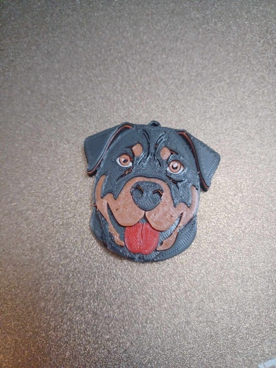 rottweiler keychain dog puppy rottie bully breed canine key ring 3d print model - Mito3D