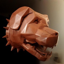 rottweiler parede a arte cão lowpoly decorativos 3d print model - Mito3D