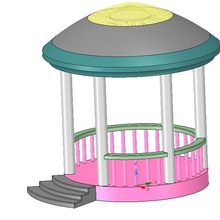 rotunda arbor terrace 3d printing assembly architecture style games toys board fantasy print 3d-print diorama girl boardgame barbie country house medieval building doll warhammer 3d print model - Mito3D