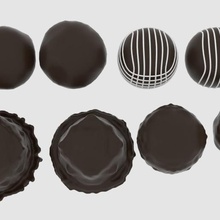 round chocolate pack various candy sweet block kakao cocoa choc choco milk food bar 3d print model - Mito3D