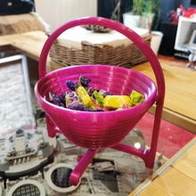 round collapsible basket home container fruit decor candy bowl 3d print model - Mito3D