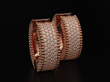 rond boucles d'oreilles diamants 590 3dprinted conception mode or d'or bijou bijoux impression imprimable prototypage argent 3d print model - Mito3D
