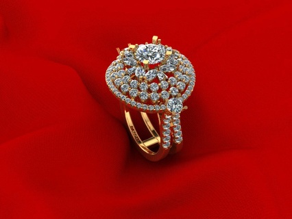 runden Mode Diamant Ring r1 Armband Solitär Schmuck Mönch Budha Gold Silber Engagement Hochzeit cad druckbar 3d Anhänger Ohrring Armreif Baby 3d print model - Mito3D