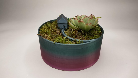 round flower pot mini house Home cactus plants flowervase delicious flowerpot 3d print model - Mito3D