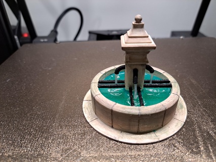 round fountain creche fountains aos santon wargame france provence proven al 28mm 3d print model - Mito3D