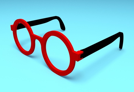 redondo cuadro Gafas sol sombras redondeado lentes ojos anteojos 3d print model - Mito3D