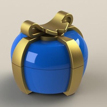 round gift box ribbon - screw top home 3d print model - Mito3D